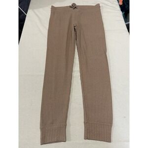 GAP Tan Brown Camel Beige Brushed Waffle Knit Pajama Pant Joggers Womens Size L